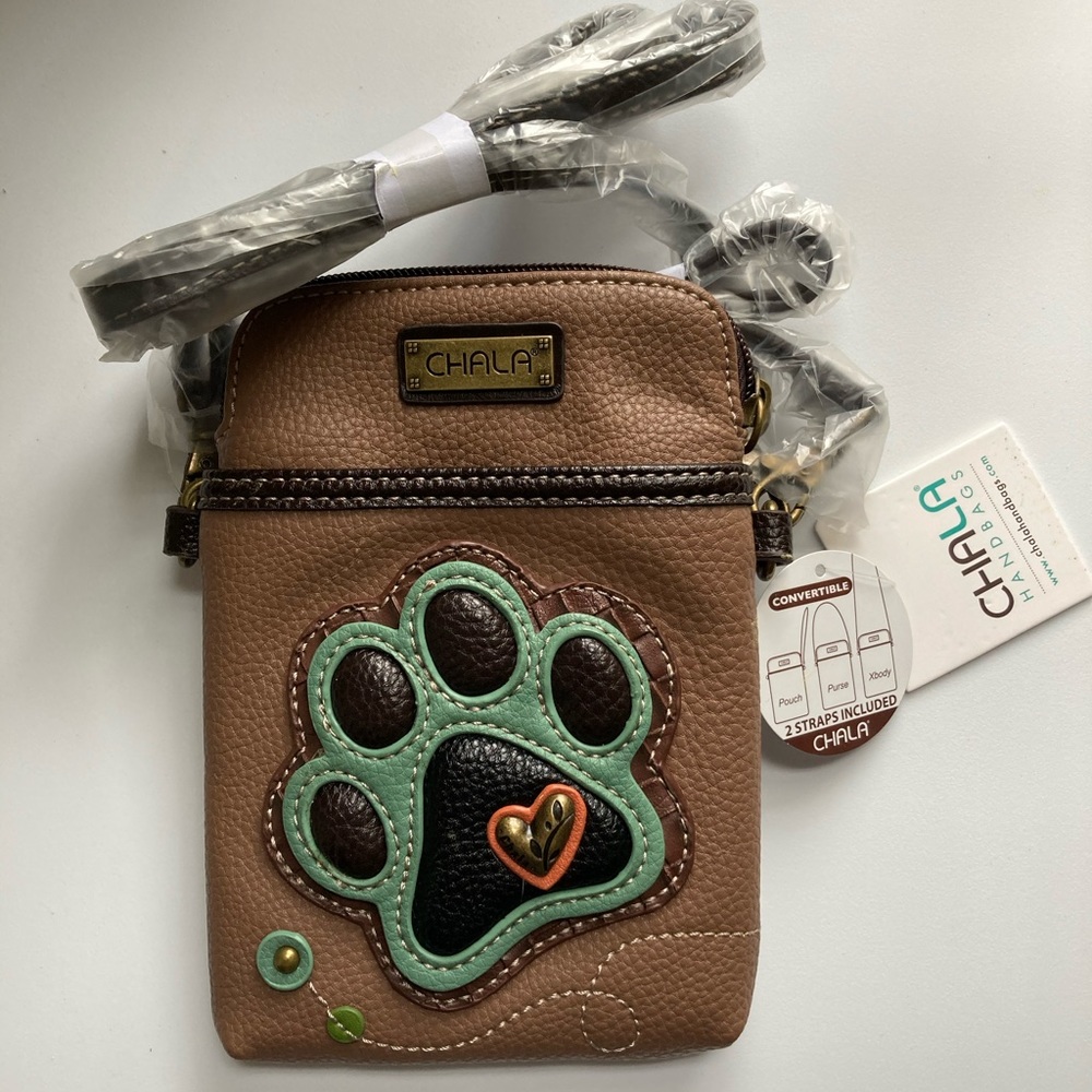 Chala convertible handbag, paw print
